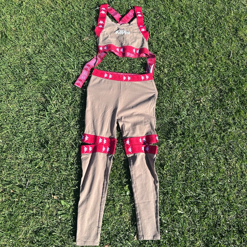 Kappa Beige and Red Sportswear Set